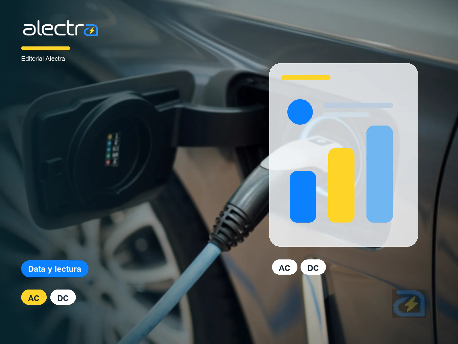 Ilustracion de carga AC y DC para autos electricos