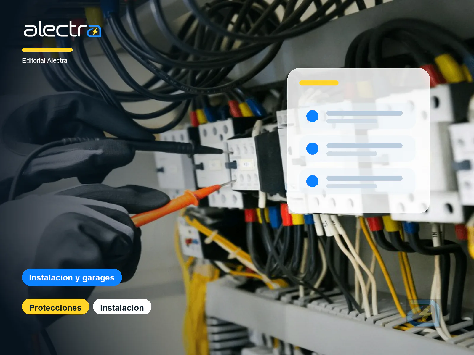 Ilustracion de tablero protecciones y cargador instalado correctamente